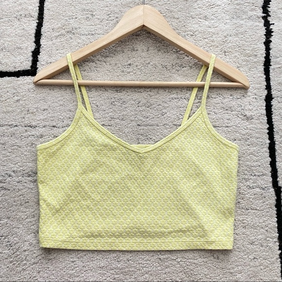 SUNDAY BEST Yellow Spaghetti Strap Crop Tank Top - Picture 5 of 7